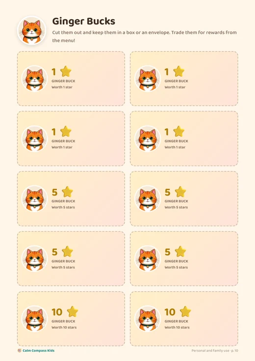 Printable Ginger Bucks